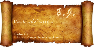 Balk Jácinta névjegykártya